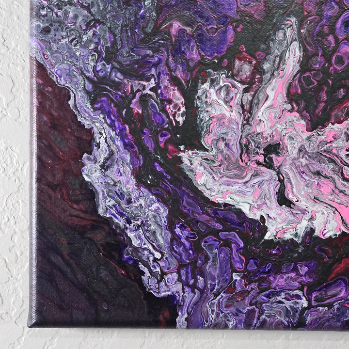 Lower portion of Explosion painting emphasizing dynamic fluid textures and rich abstract movement.